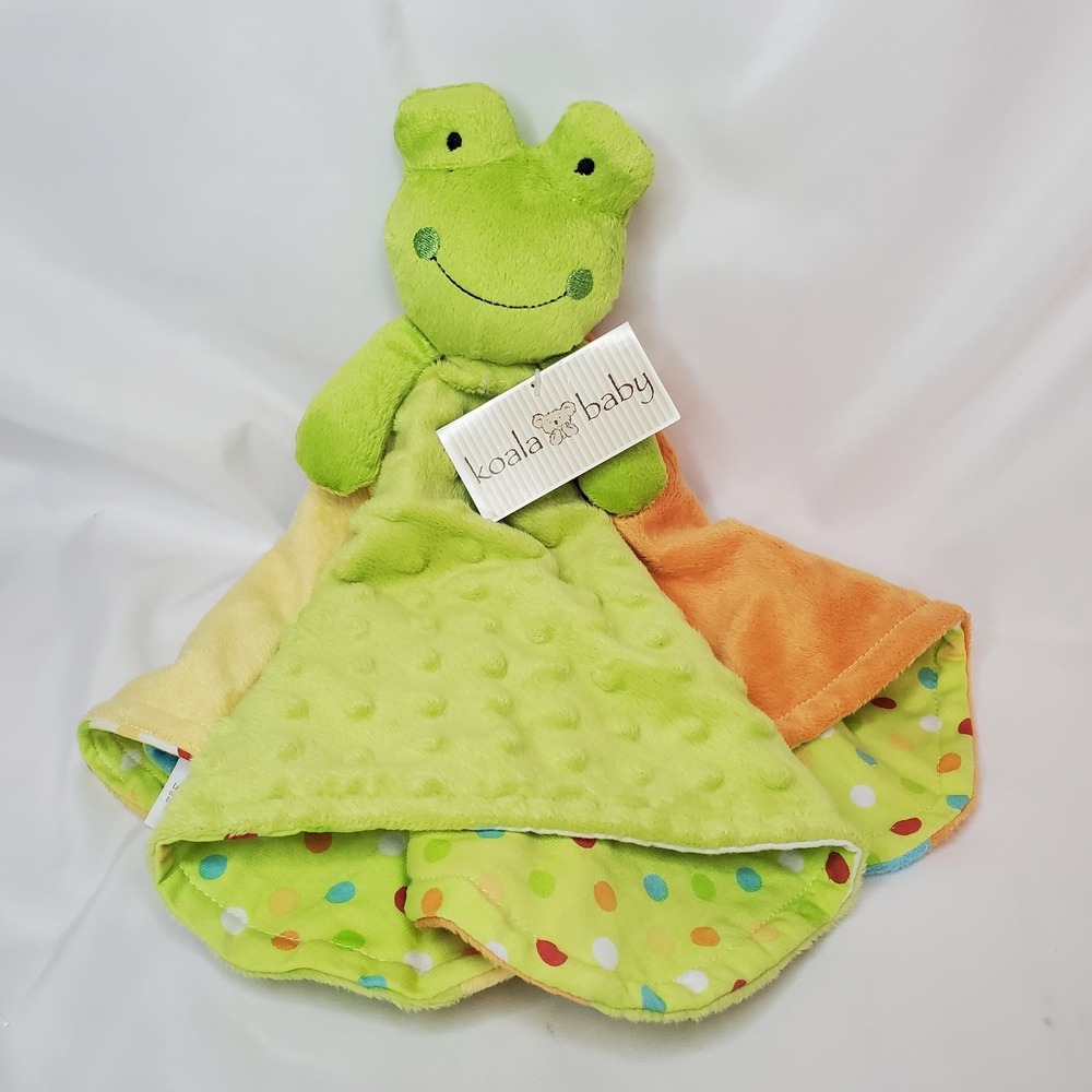 Koala Baby Green Frog Polka Dot‎ Minky Lovey Security Blanket New With Tags